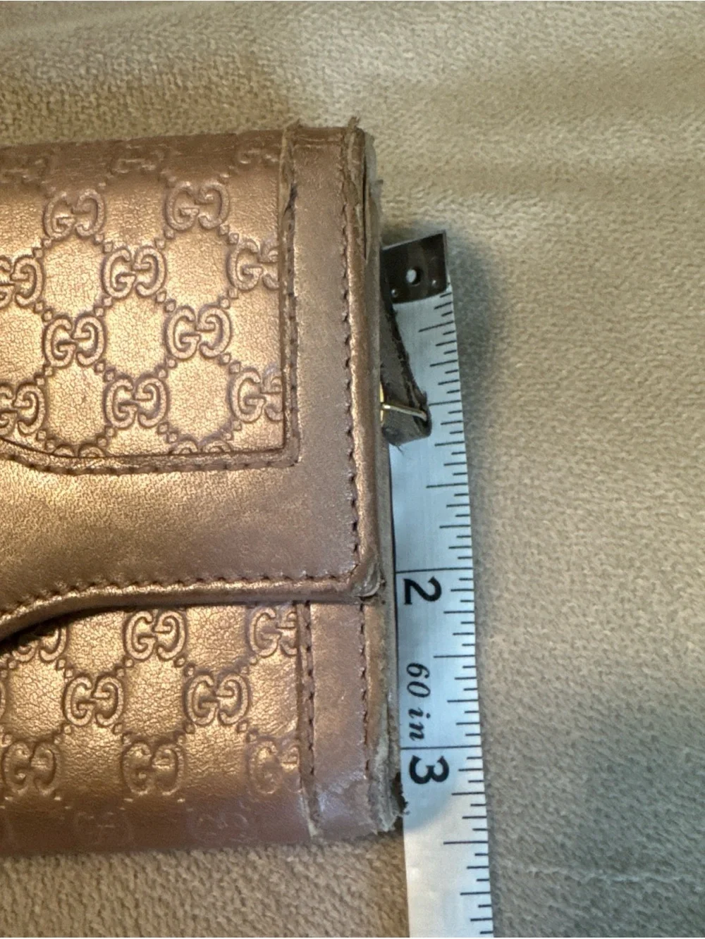 Gucci Guccissima Metallic Pink GG Continental Wallet Gold Logo Leather - Picture 16 of 16